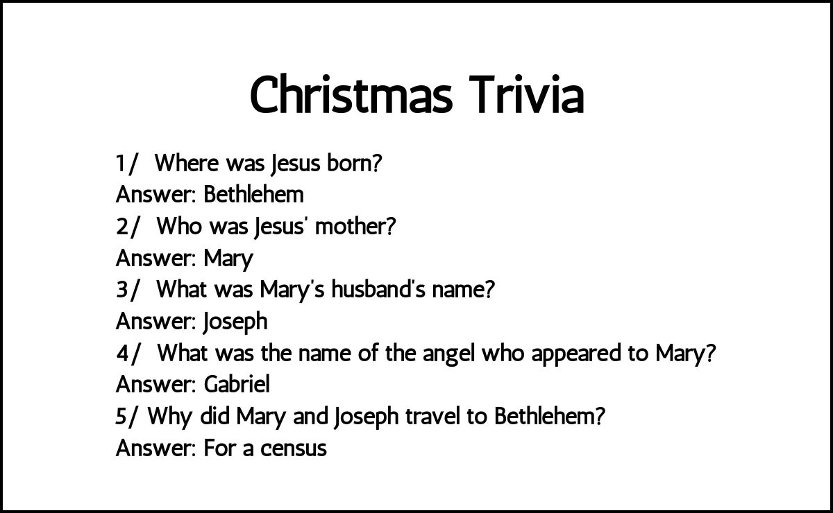 Christmas Trivia Questions & Answers for Adults